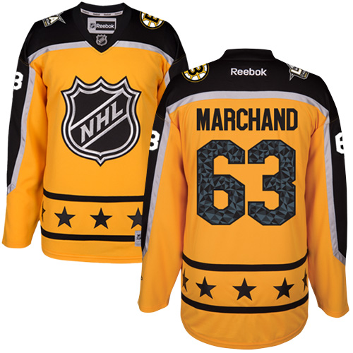 Bruins #63 Brad Marchand Yellow All-Star Atlantic Division Stitched NHL Jersey